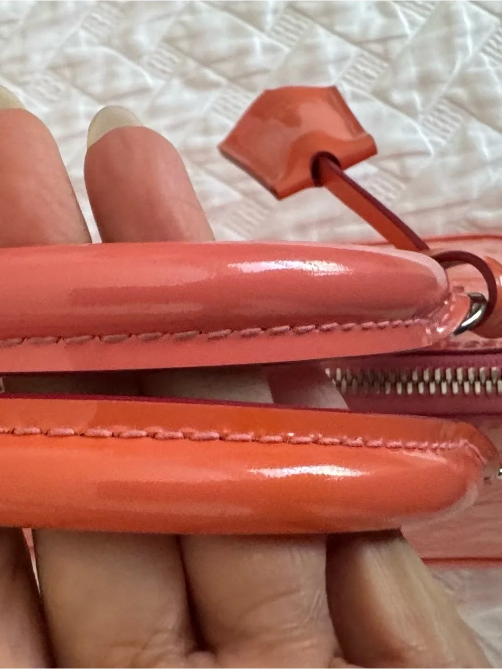 Louis Vuitton Coral Vernis Alma Satchel